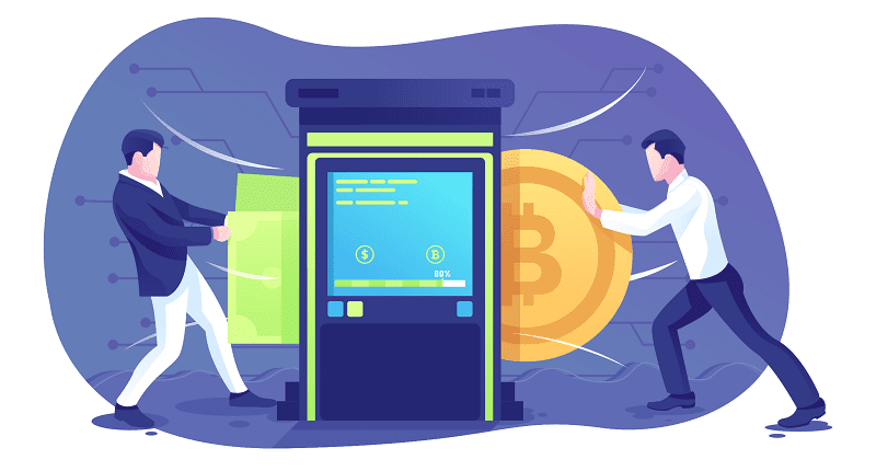 kripto borsası ve bitcoin makinesi 
